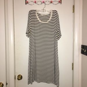 Tobi Classic Black and White Stripe T-shirt Dress